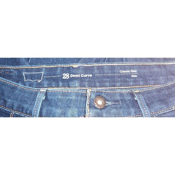 LEVI'S 28 Demi Curve Jeans Womens 28 x 32 Classic Rise Slim Fit Blue SEE ACTUAL - Picture 7 of 13